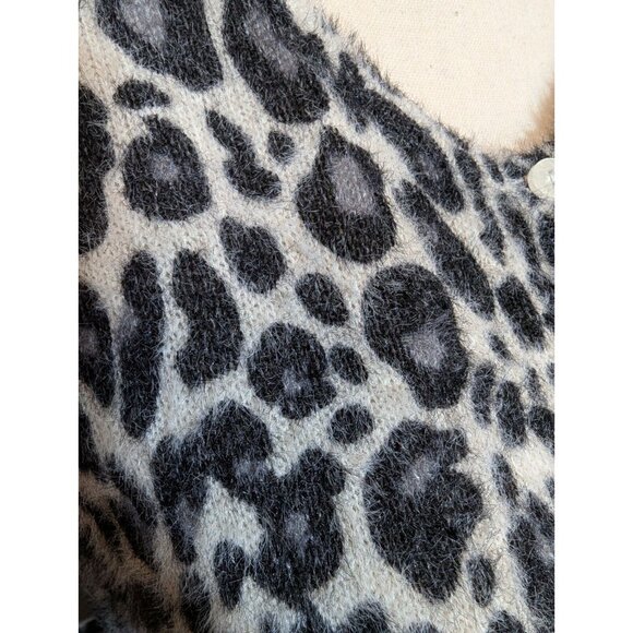 ODDY Womens 3XL Leopard Print Button Front Sweater Cardigan Long Sleeve Mob Wife - Picture 5 of 11